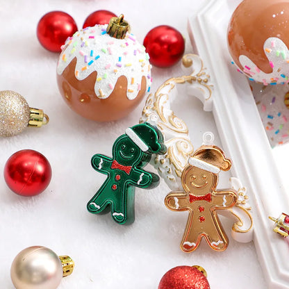 Christmas decoration: 42 exquisite painted Christmas balls in magenta, green, and gold, Christmas tree pendant set Beauty World Shop