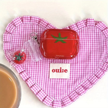 [Jm] Niche cute semi-transparent tomatoes are suitable for airpods 4th generation bluetooth headset case 2nd/3rd generation