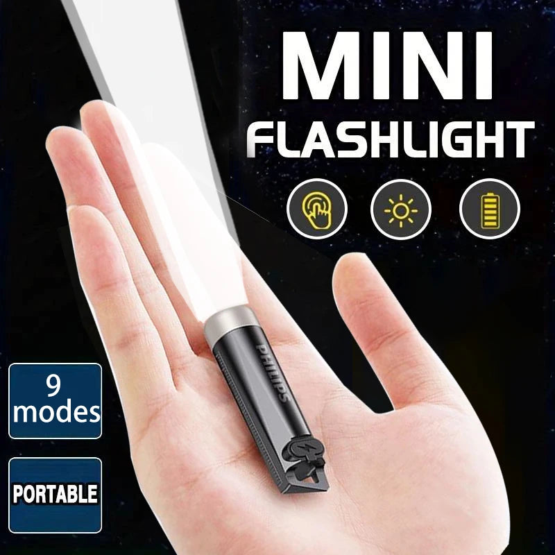 PHILIPS 2025 NEW SFL1121 EDC Flashlight LED Rechargeable Mini EDC Keychain Flashlights Camping Lamp For Hiking Self Defense Beauty World Shop
