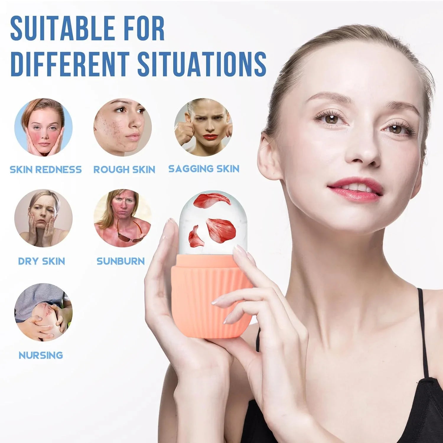 Ice Facial Roller Tool Skin Care Beauty Two-Piece Set Suitable For Skin Beard 0.2/0.25/0.3mm Needle Micro Facial Roller Tool Beauty World Shop
