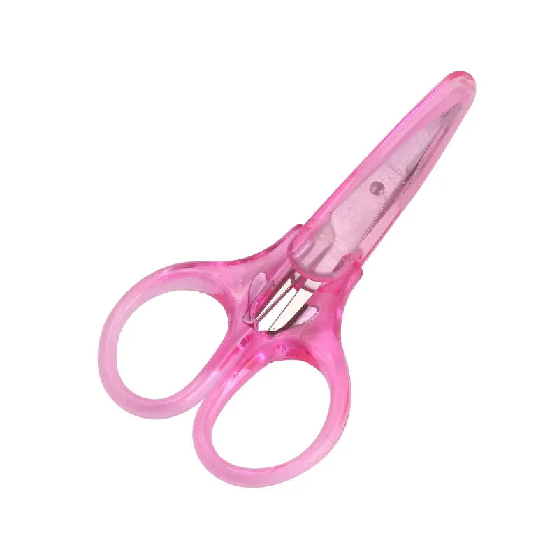 1pc Compact Precision Craft Scissors Sharp Stainless Steel Blades with Protective Cap, Tsa-Approved for Travel Stationery Beauty World Shop