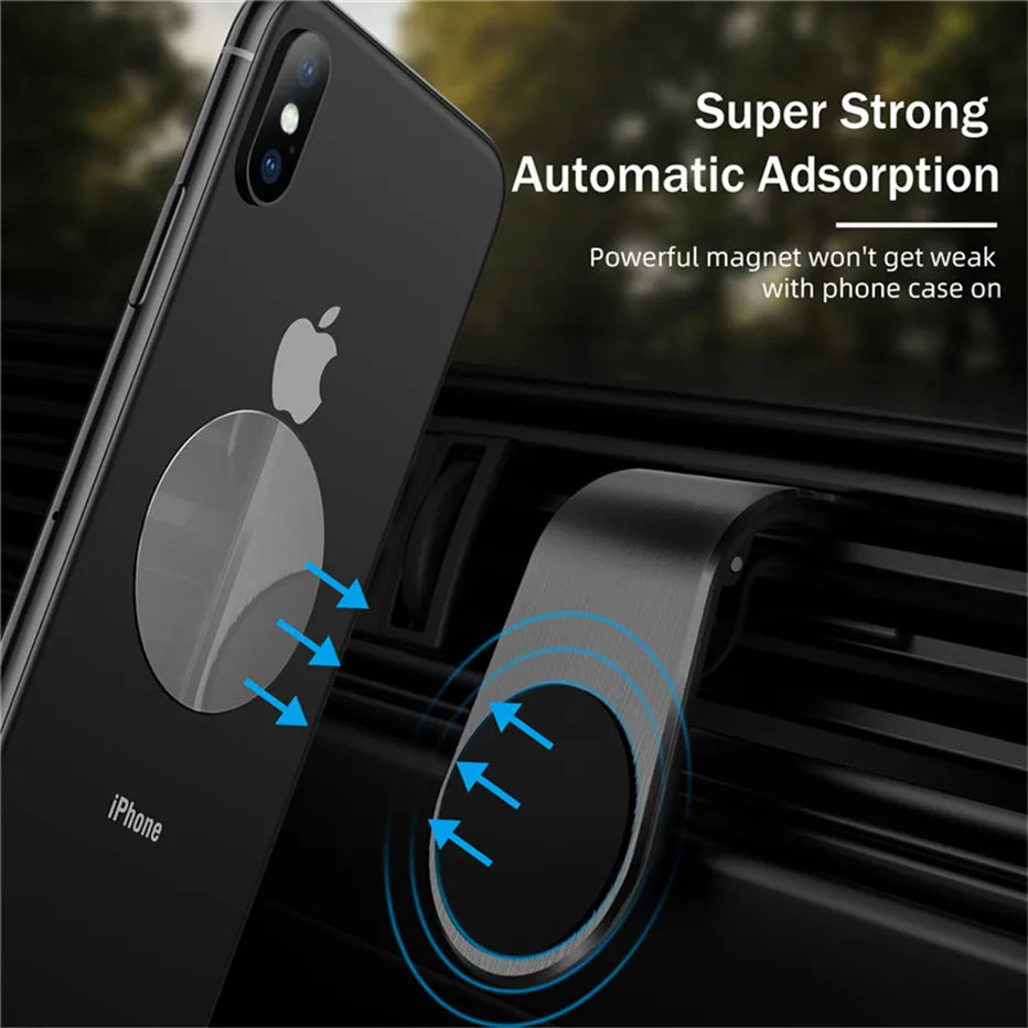 Magnetic Car Phone Holder Air Vent Clip Mount 360 Rotation Mobile Bracket GPS Cell Phone Stand in Car For IPhone Samsung Huawei Beauty World Shop