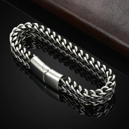 Stainless Steel Braided Double Row Front and Rear Fish Scale Alloy Magnetic Buckle Bracelet with Keel Jewelry New Model Beauty World Shop