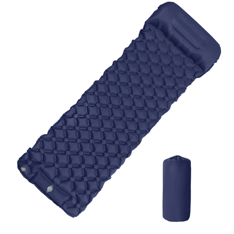 Outdoor Camping Inflatable Mattress Sleeping Pad With Pillows Ultralight Air Mat Built In Inflator Pump Hiking Beauty World Shop