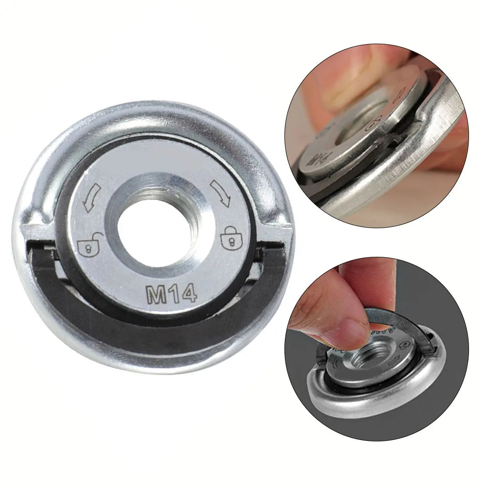 M14 Angle Grinder Quick Release Self-Locking Grinder Pressing Plate Flange Nut Power Chuck Beauty World Shop