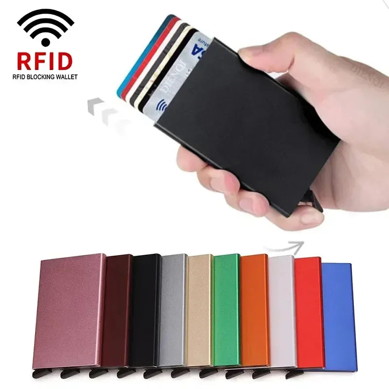 Small and Practical Pop Up Minimalist Smart Wallet Thin Slim RFID Credit Card Holder for Men Women Metal Purse Mini Wallets Beauty World Shop