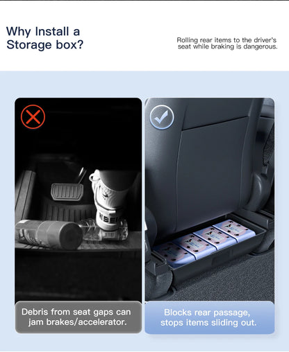 YZ For Tesla Model Y Juniper 2026 Underseat Storage Box Seats Drawer TPE Hidden Storage Tray Push Pull Car Organizer Accessories Beauty World Shop