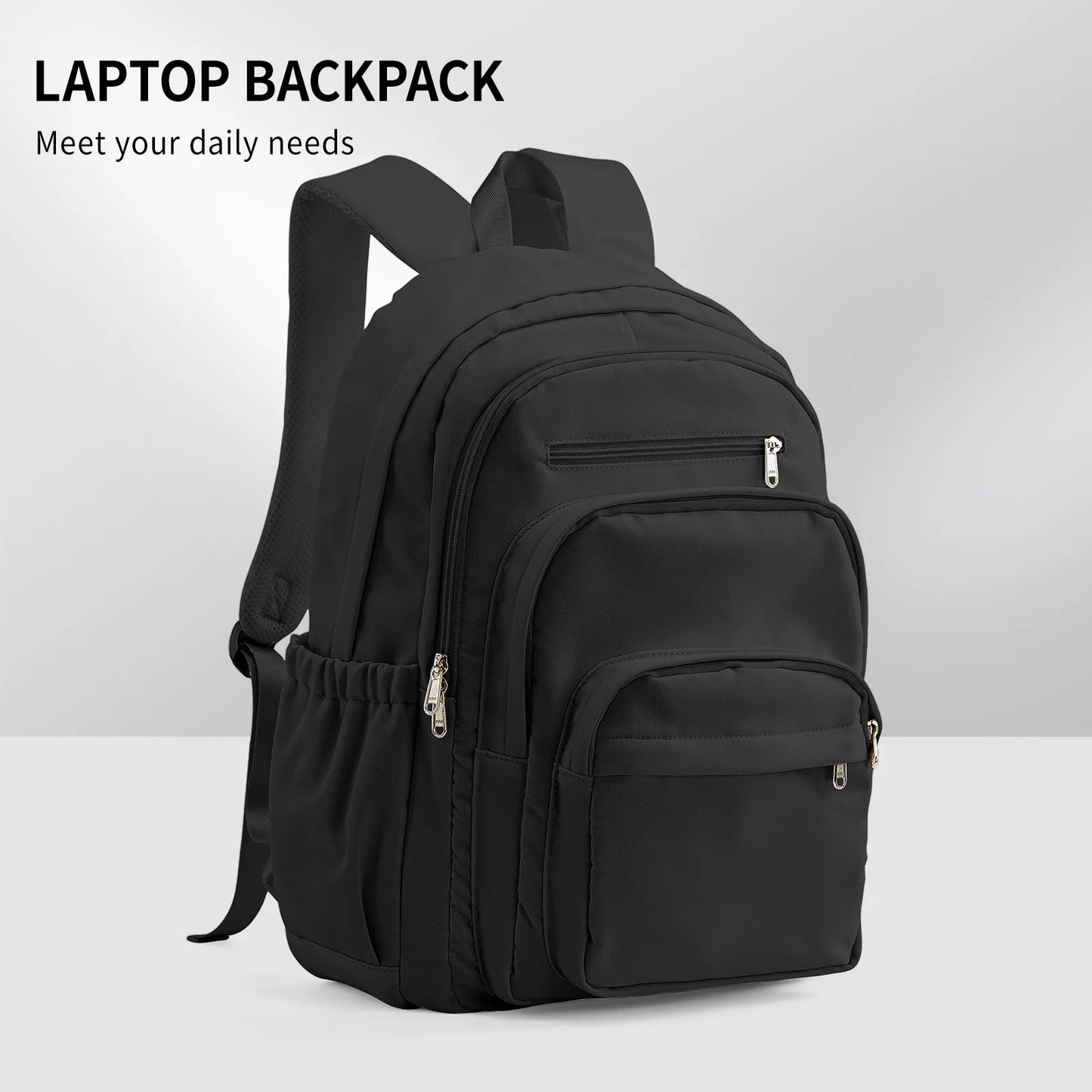 Casual Nylon Backpack, Backpack for Women, Multi-Pocket Design in Light Blue Durable for School, High School and College Bookbag Beauty World Shop