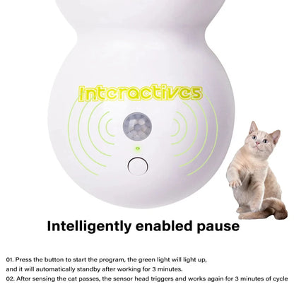 Caterpillar Interactive Cat Toy Motion Activated Wack A Worm Post Toy Rechargeable Automatic Teasing Cat Toy with Tail for Cats Beauty World Shop