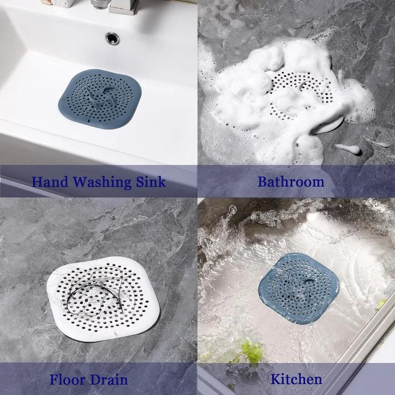 Shower Drain Hair Catcher Drain Cover Bathroom Tub with Suction Cup 5.9 Inches Silicone Sink Strainer Suit for Bathtub, Kitchen Beauty Trend Shop