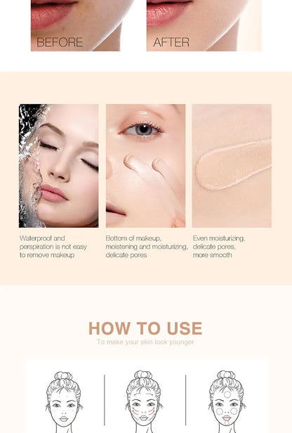 Liquid foundation naturally covers flaws without sticking powder, plain face cream, transparent foundation, conceals blemishes Beauty World Shop