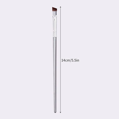 12pcs silvery Super Thin Blade Eyeliner Brush & Soft Makeup Brush Set, Portable Eyebrow Brush & Multipurpose Cosmetic Tool Beauty World Shop