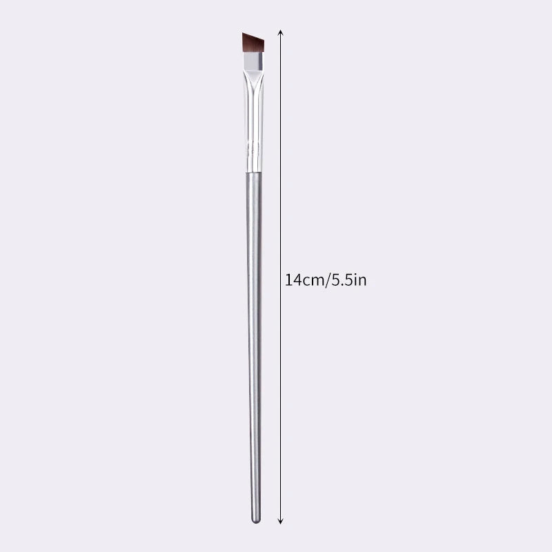 12pcs silvery Super Thin Blade Eyeliner Brush & Soft Makeup Brush Set, Portable Eyebrow Brush & Multipurpose Cosmetic Tool Beauty World Shop