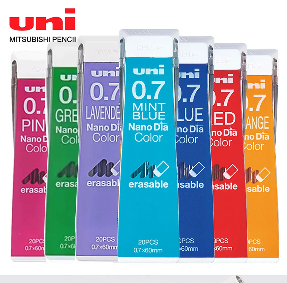 1pcs Japan UNI Color Lead 0.7mm Erasable Mechanical Pencil Refill Nano Dia 202NDC Non Breakable Cute School Art Supplies Beauty World Shop
