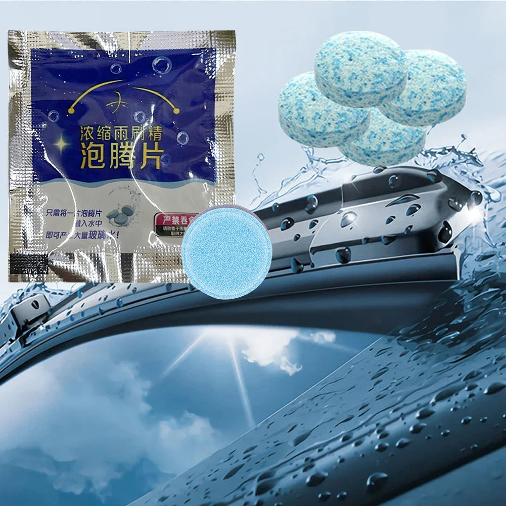 200-10pcs Solid Cleaner Car Windscreen Cleaner Effervescent Tablet Auto Wiper Glass Solid Cleaning Concentrated TabletsDetergent Beauty World Shop