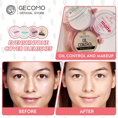 GECOMO Mattifying Compact Powder 12H Long Last Oil Control Silky Matt Makeup Setting Powder Translucent For All Skin Tones Beauty World Shop