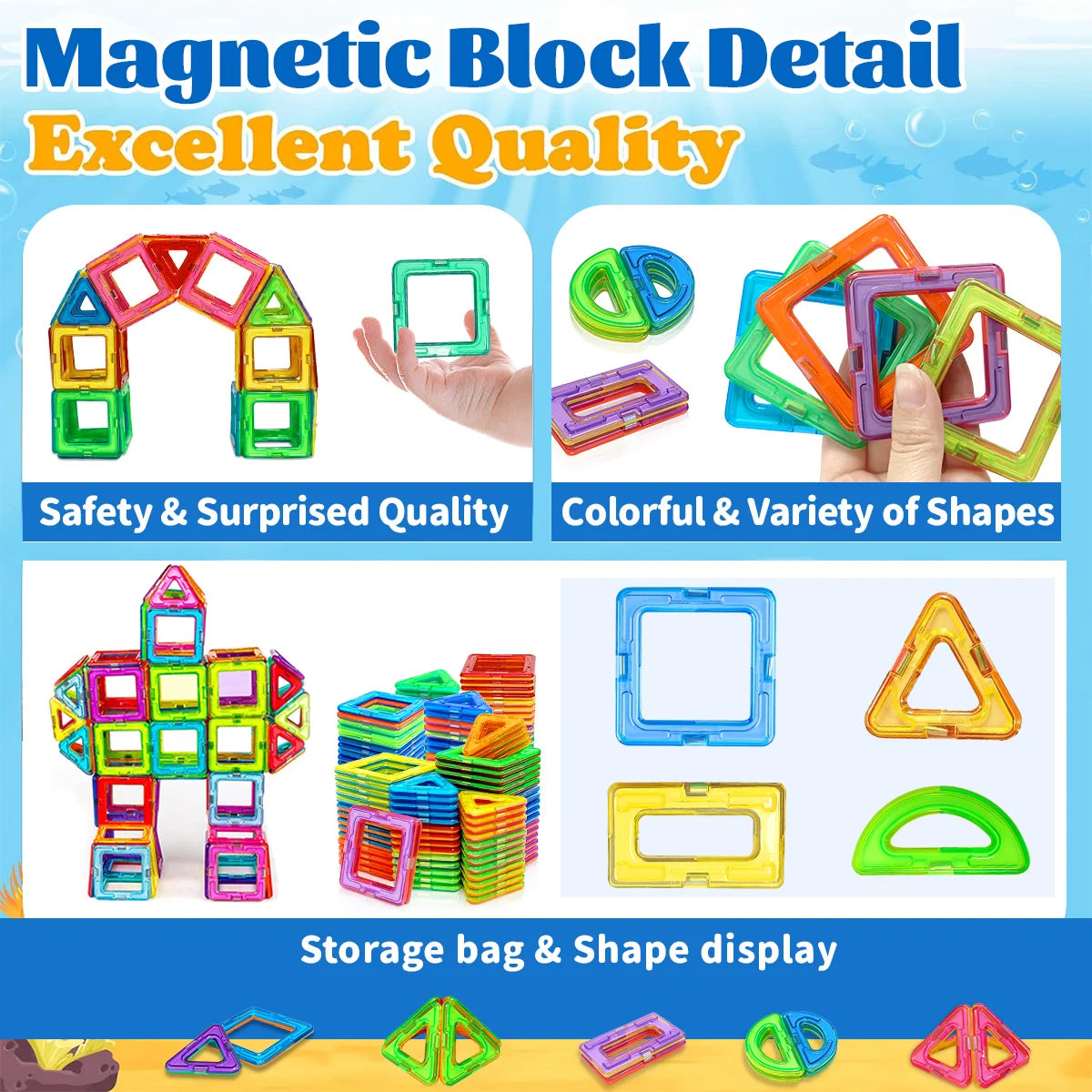 Magnetic Building Blocks DIY Magnets Toys medium size STEM Toys Construction Toys Learning Educational Magnet Toys Beauty World Shop