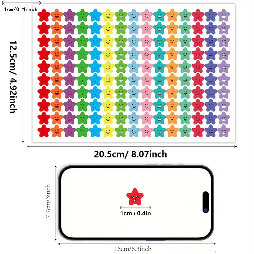 450-3000 Sheet Happy Face Stars Reward Sign Stickers Pack DIY Skateboard Suitcase Stationery Decals Decor Phone Laptop Gift Toys Beauty World Shop