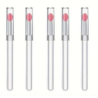 1/3/5PCS Portable Silicone Lip Brush With Cover Soft Multifunctional Lip Balm Applicator Lipstick Lipgloss Makeup Brushes Beauty World Shop