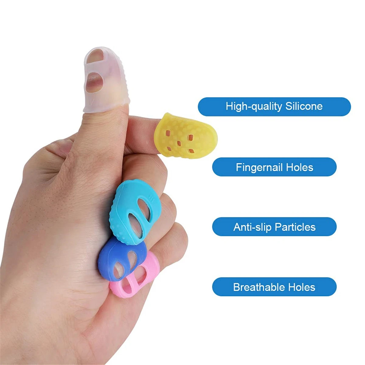 Guitar Fingertip Protectors 10 PCS Silicone Finger Guards 5 Sizes Beauty World Shop