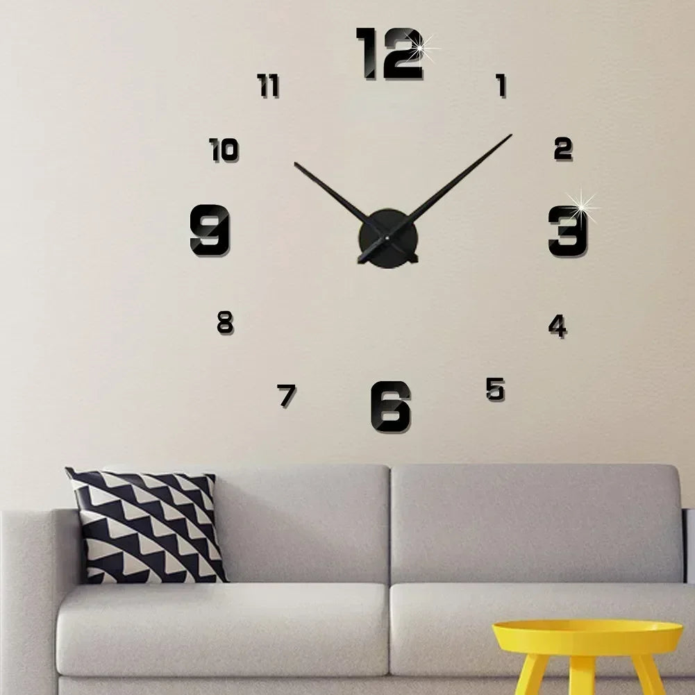 Digital Clock Wall Clock Living Room Large Garden Acrylic Mirror Sticker Decoration Decoration for Bedroom Decororation Clocks Beauty World Shop
