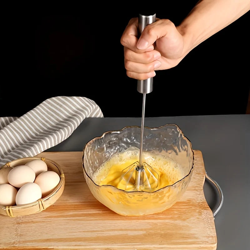Stainless Steel Egg Beater Durable Semi-Automatic Mixer for Effortless Egg Cream Mixing Stirring and Beating for Kitchen Baking Beauty World Shop
