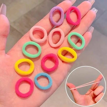 200PCS Women Girls Colorful Nylon Elastic Hair Bands Ponytail Hold Small Hair Tie Rubber Bands Scrunchie Hair Accessories Beauty World Shop
