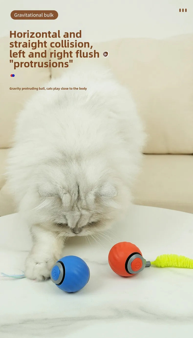 Smart Cats Toy Ball Electric Ball for Cats With Feather Teaser Intelligent Automatic Movement Active Scrolling Pet Toys Supplies Beauty World Shop