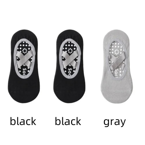 1/ 3Pair Professional Women Yoga Sock Silicone Anti-slip Ballet Pilates Socks Women Backless Breathable Bandage Yoga Sport Socks Beauty World Shop