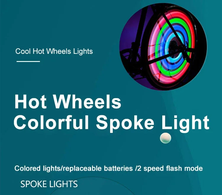 Colorful Bike Wheel Spoke Light Waterproof MTB Balance Bicycle Light LED Tyre Tire Flash Lights Warning Cycling Lamp Beauty World Shop