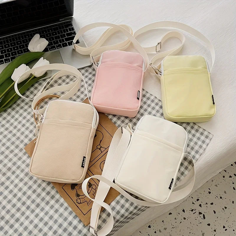 New Fashion Simple Casual Shoulder Messenger Bag, Women's Portable Mobile Phone Bag, Vertical Coin Key Bank Card Shoulder Bag Beauty Trend Shop