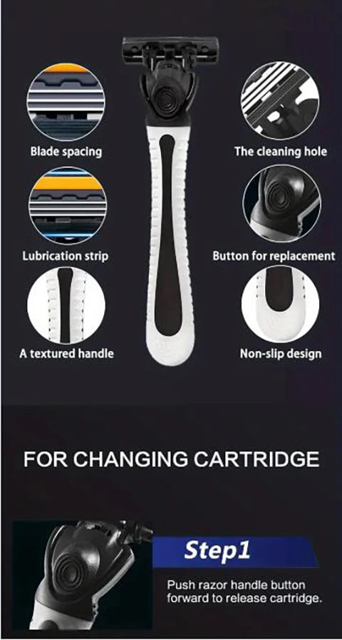 3-layer Stainless Steel Blade Men Razor Washable For Travel For Home Shaver Manual Shave Razors For Daily Face Care Beauty World Shop