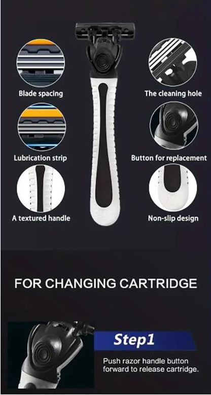3-layer Stainless Steel Blade Men Razor Washable For Travel For Home Shaver Manual Shave Razors For Daily Face Care Beauty World Shop