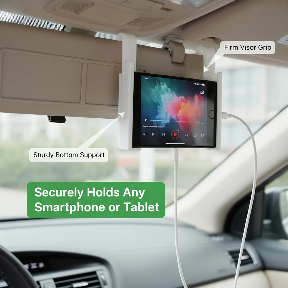 Universal Sun Visor Tablet Mount Car Phone Holder Plastic Clip Stand For Foldable Screen iPad GPS Navigation Bracket Parts Set Beauty World Shop
