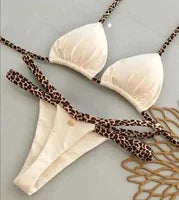 New Sexy Bikini Solid Color Lace-up Split Two-piece Swimsuit for Women Beauty World Shop