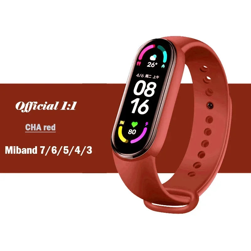 official Silicone Strap For Xiaomi Mi Band 4 5 6 7 Bracelet Sport Watch Wristband Miband4 miband7 Correa Mi band 3 4 5 6 7 Band Beauty Fashion
