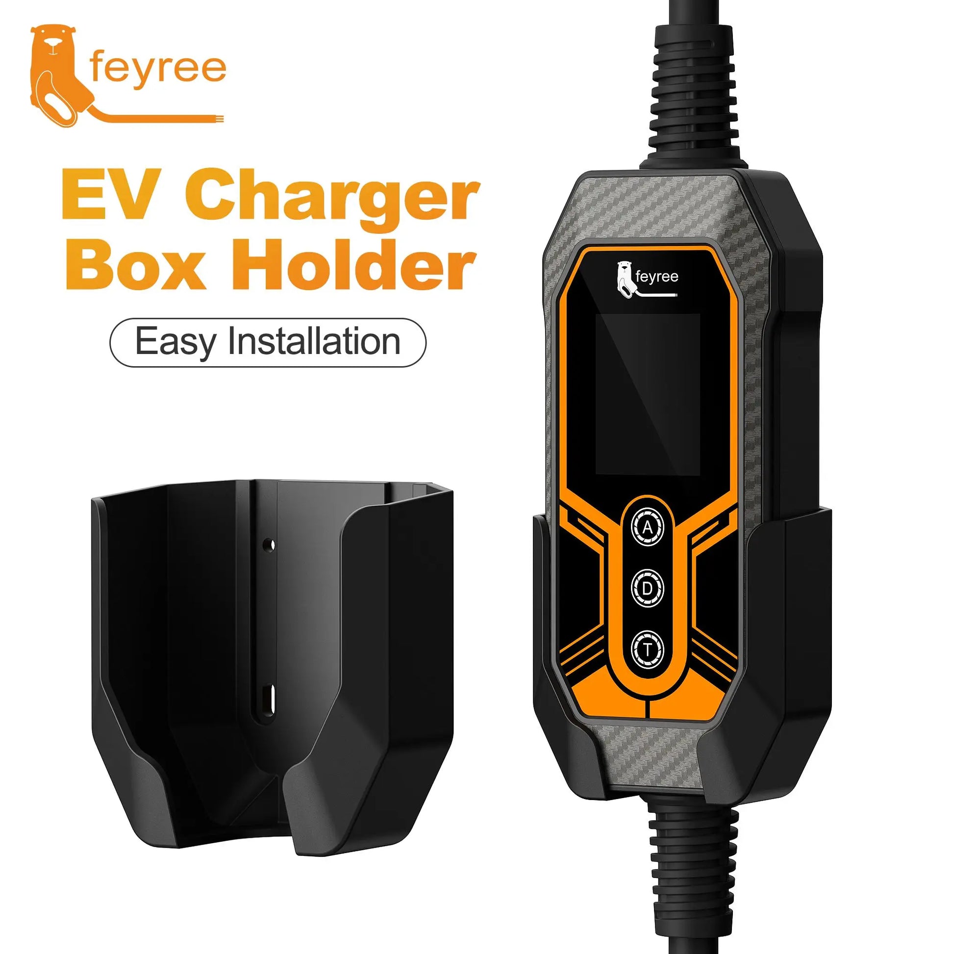 feyree EV Charger Holder High Strength Hook Easy Install Fixed Wall Mount for Portable EV Charger 7KW 11KW EVSE Beauty World Shop