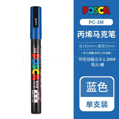 Uni Posca Full Marker PC-1M 3M 5M Multi-Colours Acrylic Permanente Rotulador Poster Graffiti Painting Pen For Fabric Rock Metal Beauty World Shop