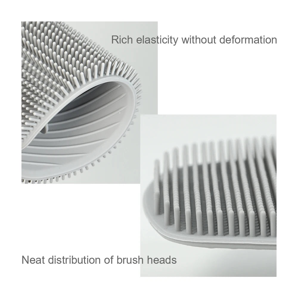Exfoliating Silicone Brush Cleanser No Slip Handle Body Scrubber Cleans and Massages Skin Bathroom Accessories Bath Brush Beauty World Shop