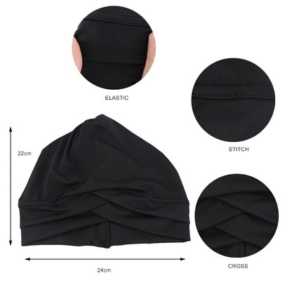 New Women cross muslim hijab inner hat Islamic UnderScarf Arab Wrap Chemo Bandana Muslim Scarf Hijab Bonnet Cap Indian Hat Beauty World Shop