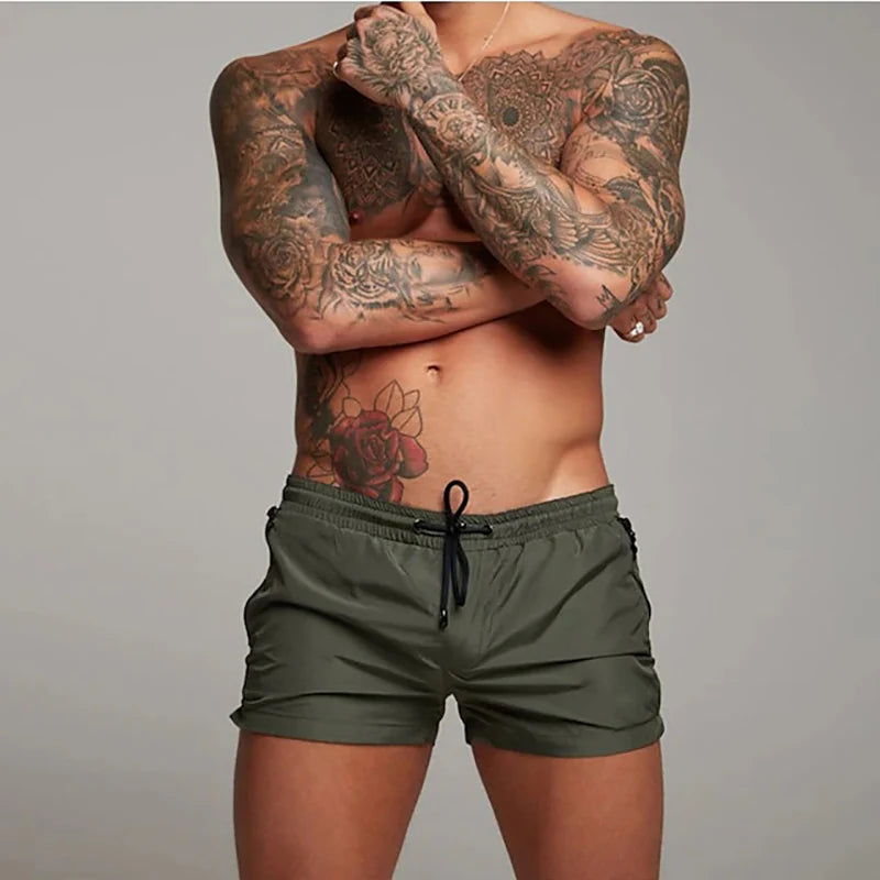 Mens Swim Trunks with Zipper Pockets Mesh Liner Summer Beach Board Shorts Quick Dry Swimming Bathing Suit Swimsuit Swimwear Beauty World Shop