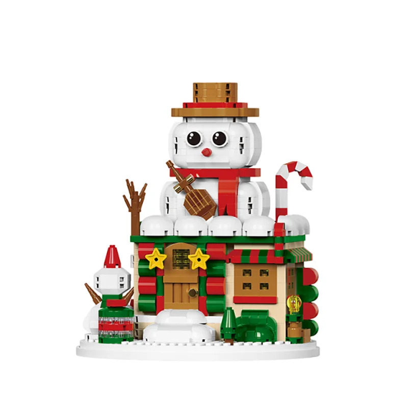 Christmas Building Block Santa Claus Snowman Elk Tree Micro Brick Puzzle Assembly Model Home Decoration Xmas Party Gift Kid Toy Beauty World Shop