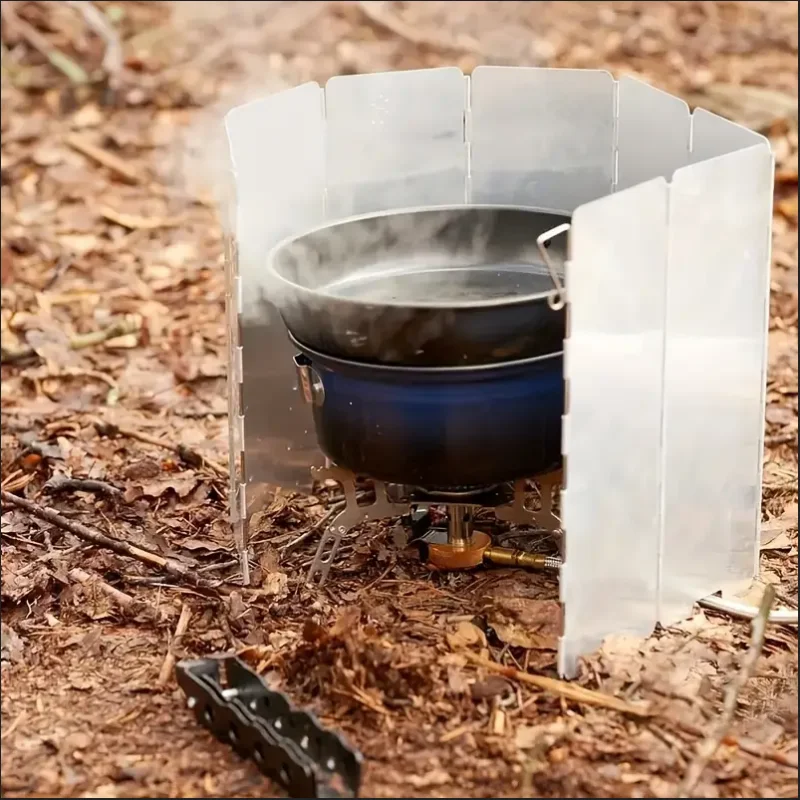 8 Plates / 10 Plates Aluminum Alloy Stove Windscreen, Ultralight Foldable Stove Windshield, Suitable For Outdoor Camping, Picnic Beauty World Shop