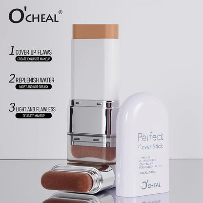 O'CHEAL Perfect Cover Stick Thin And Comfortable Concealer Foundation Cream Stick Instant Natural Waterproof Long-lasting Makeup Beauty World Shop
