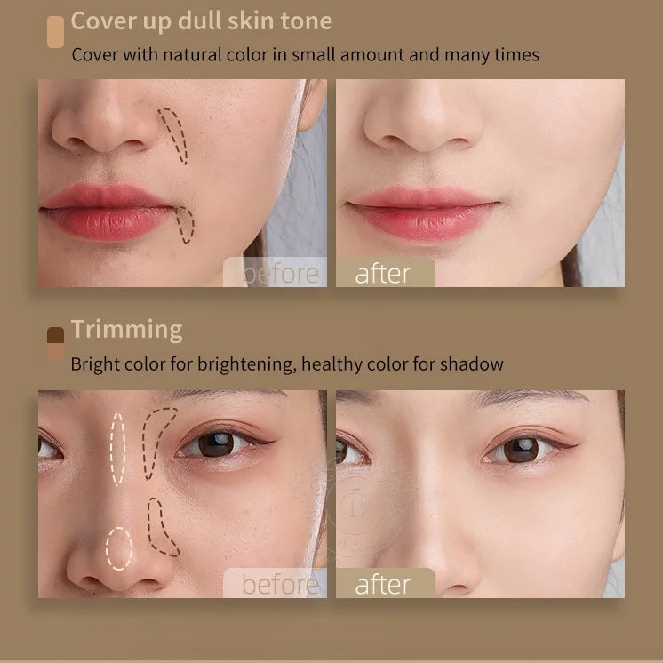 3-Color Concealer Palette Professionally Covers Dark Circles Around Eyes and Face Beauty World Shop