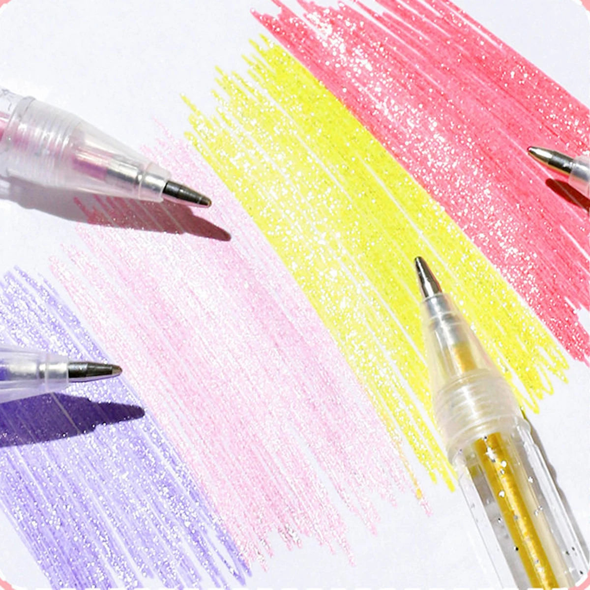 60 Colors Glitter Gel Pen 1.0mm Metal Glitter Color Ballpoint Pen Paper Cardstock Diary Drawing Marking Coloring DIY Art Beauty World Shop