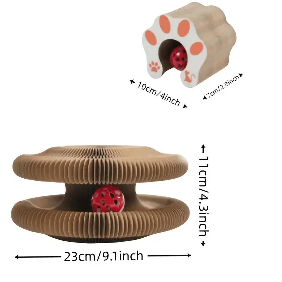 Foldable Cat Scratcher with Bell & Catnip - Multi-Level Cardboard Toy for Kittens, Durable Claw Sharpener Beauty World Shop