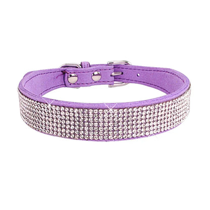 Dog Collar Crystal Glitter Rhinestone Pet Collars Zinc Alloy Buckle Collar For Small Medium Dogs Cats Chihuahua Pug Dog Collar Beauty World Shop