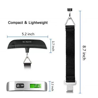 Portable Scale Digital LCD Display 110lb/50kg Electronic Luggage Hanging Suitcase Travel Weighs Baggage Bag Weight Balance Tools Beauty World Shop