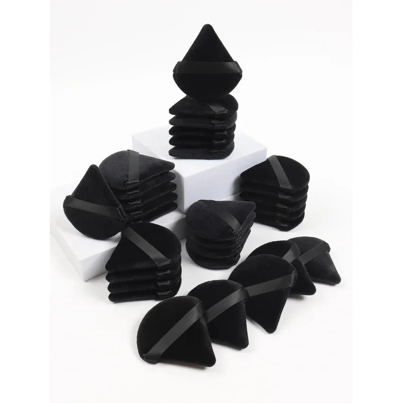 Black Triangle Powder Puff Facial Makeup Sponge Soft Velvet Cosmetics Puff Mixer Beauty Foundation Make-Up Sponge Makeup Access Beauty World Shop
